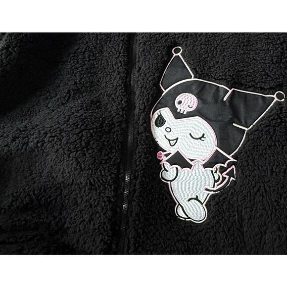NWT KUROMI SANRIO Cozy Sherpa Zip Lounge Hoodi Size Small - Picture 4 of 7